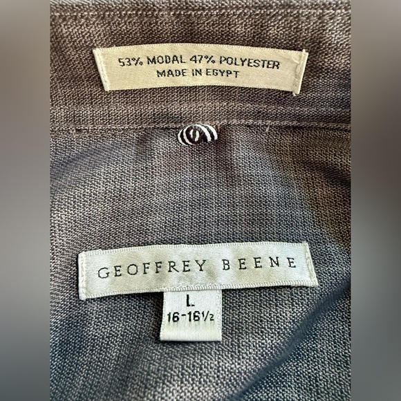 Geoffrey Beene Brown Plaid Long Sleeve Dress Shirt L 16-16.5 Modal Blend - Picture 3 of 8
